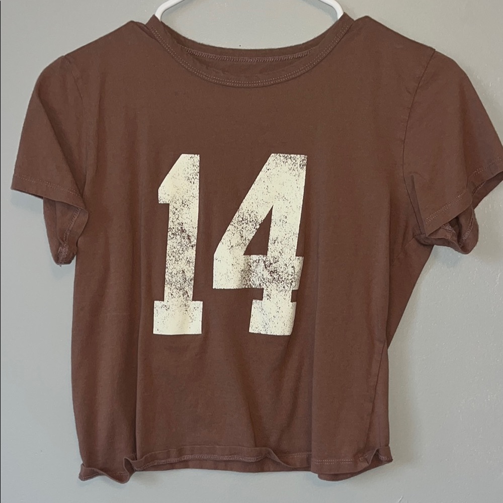 Brown T-Shirt with White Number 14